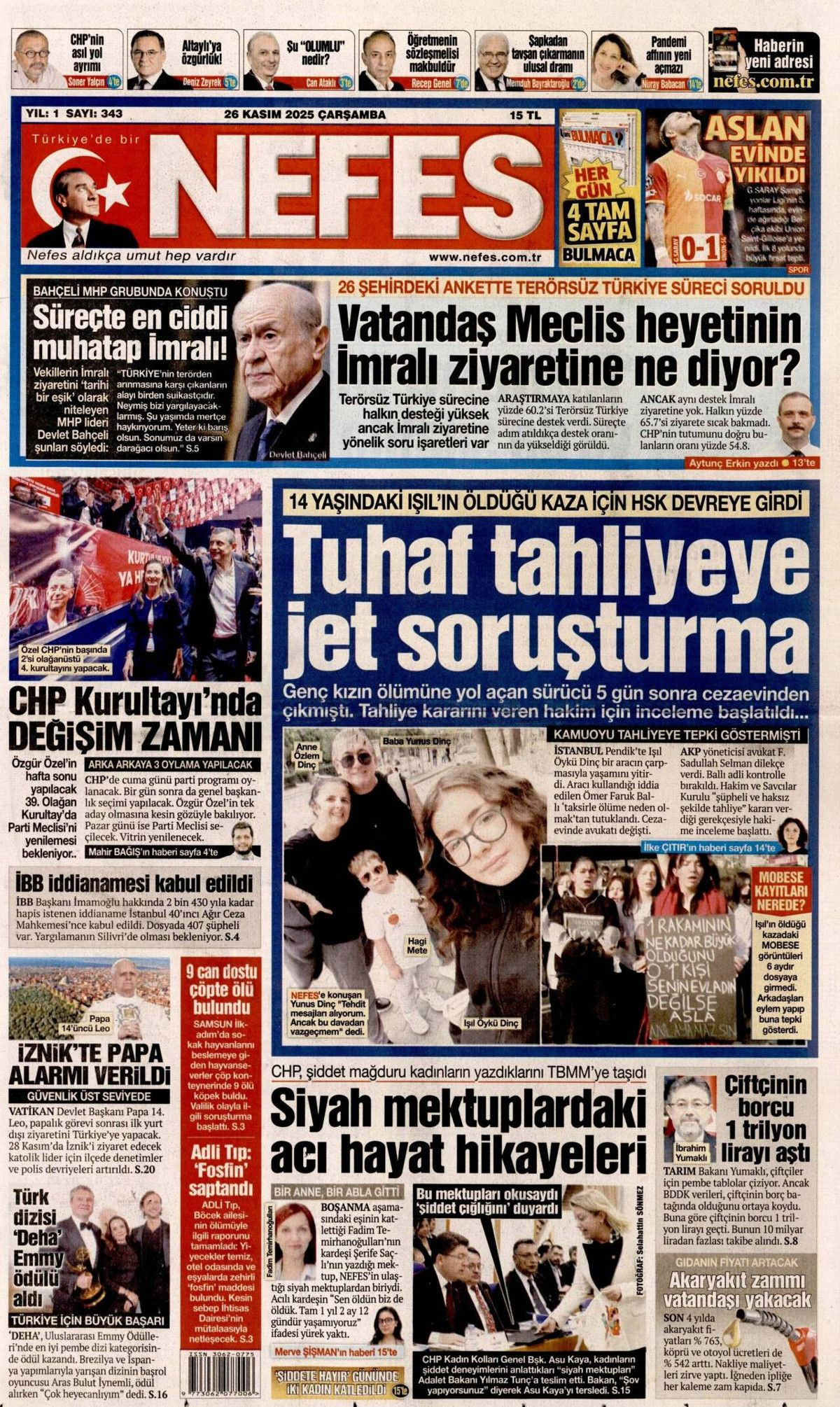 Devlet Bahçeli'nin "Terör bitsin de varsın sonumuz darağacı olsun" çıkışı manşetlerde! Hangi gazete nasıl gördü? - Sayfa 20