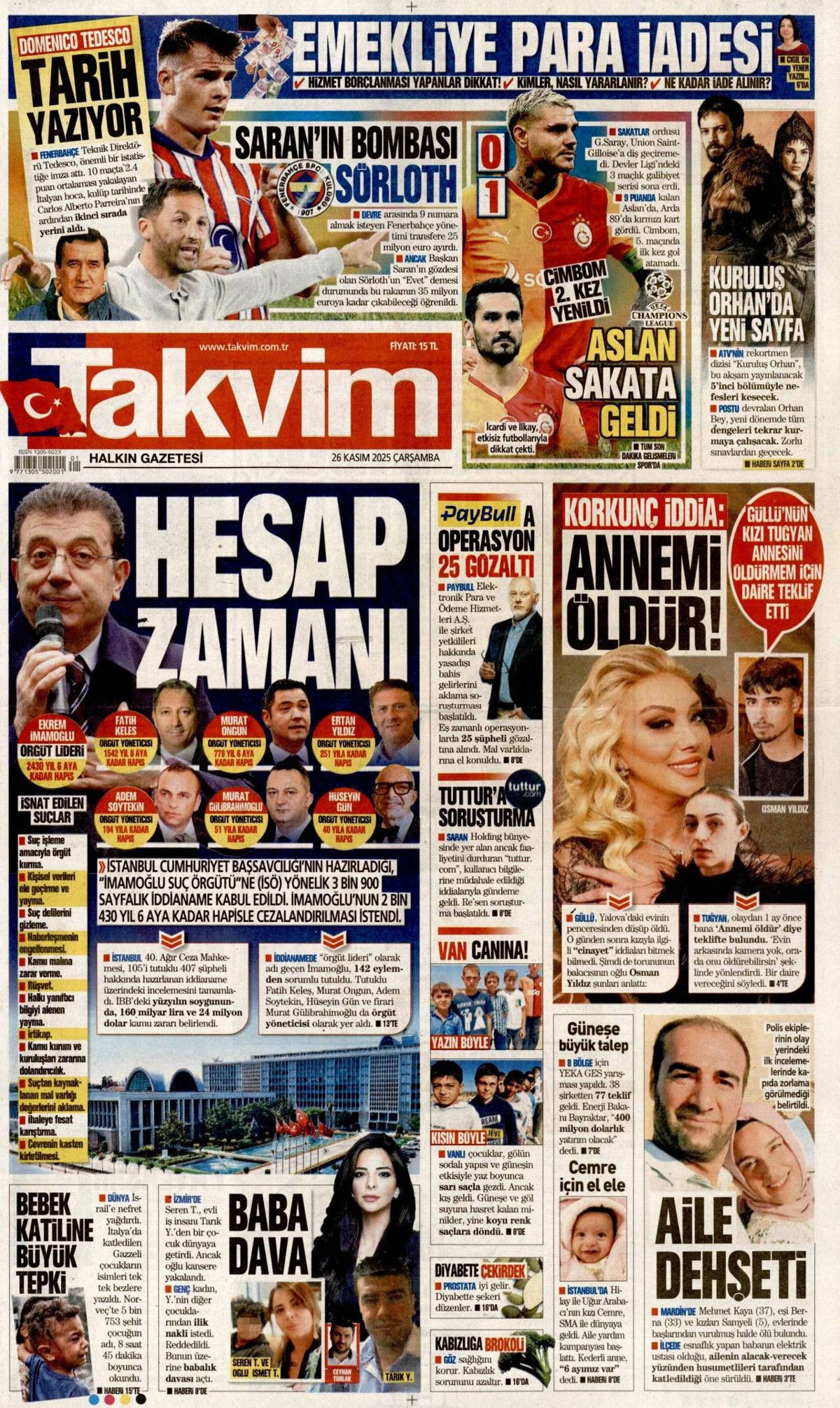 Devlet Bahçeli'nin "Terör bitsin de varsın sonumuz darağacı olsun" çıkışı manşetlerde! Hangi gazete nasıl gördü? - Sayfa 16