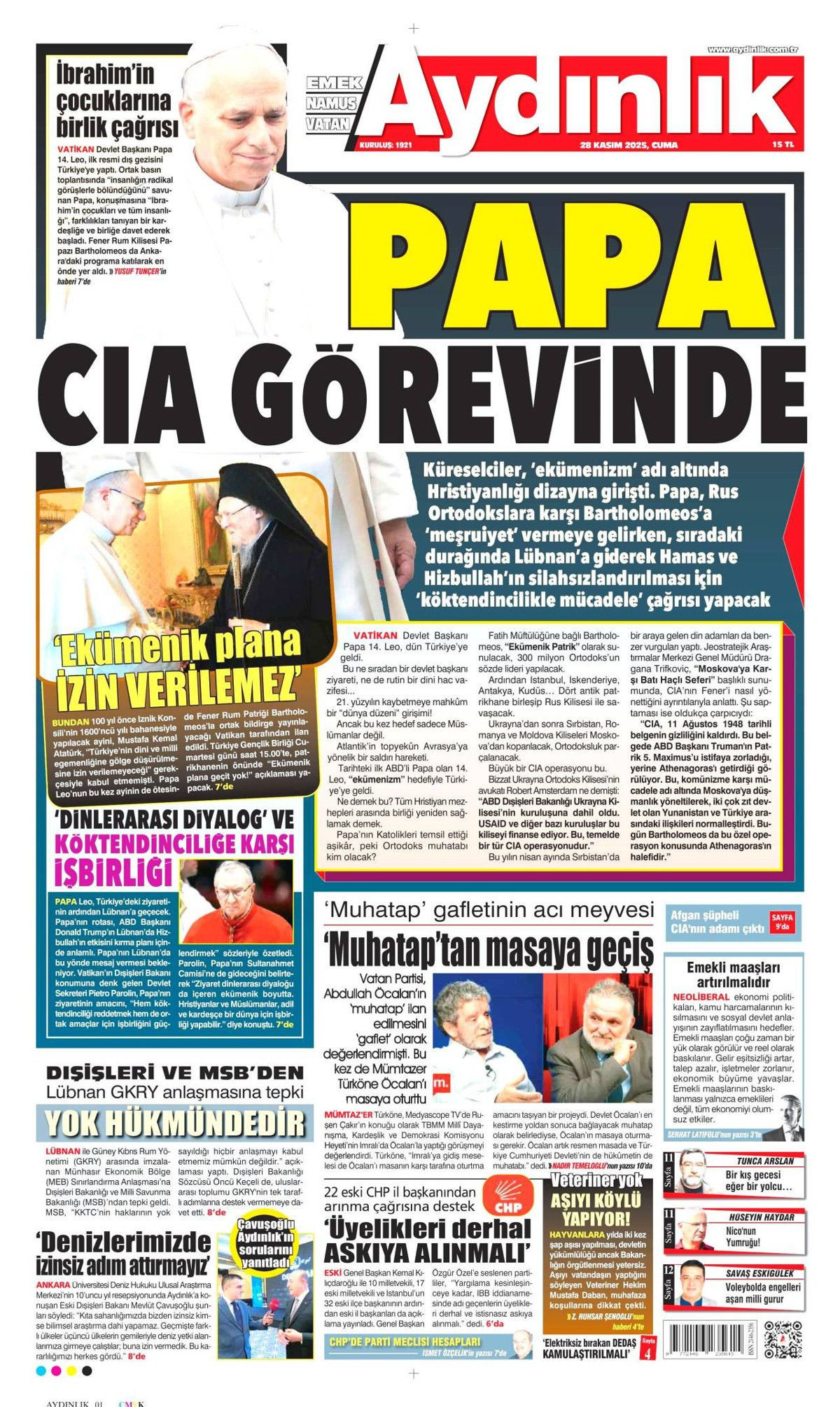 İznik, Papa için hazır... Dünyanın izlediği ziyaret manşetlerde! Hangi gazete nasıl gördü? - Sayfa 24