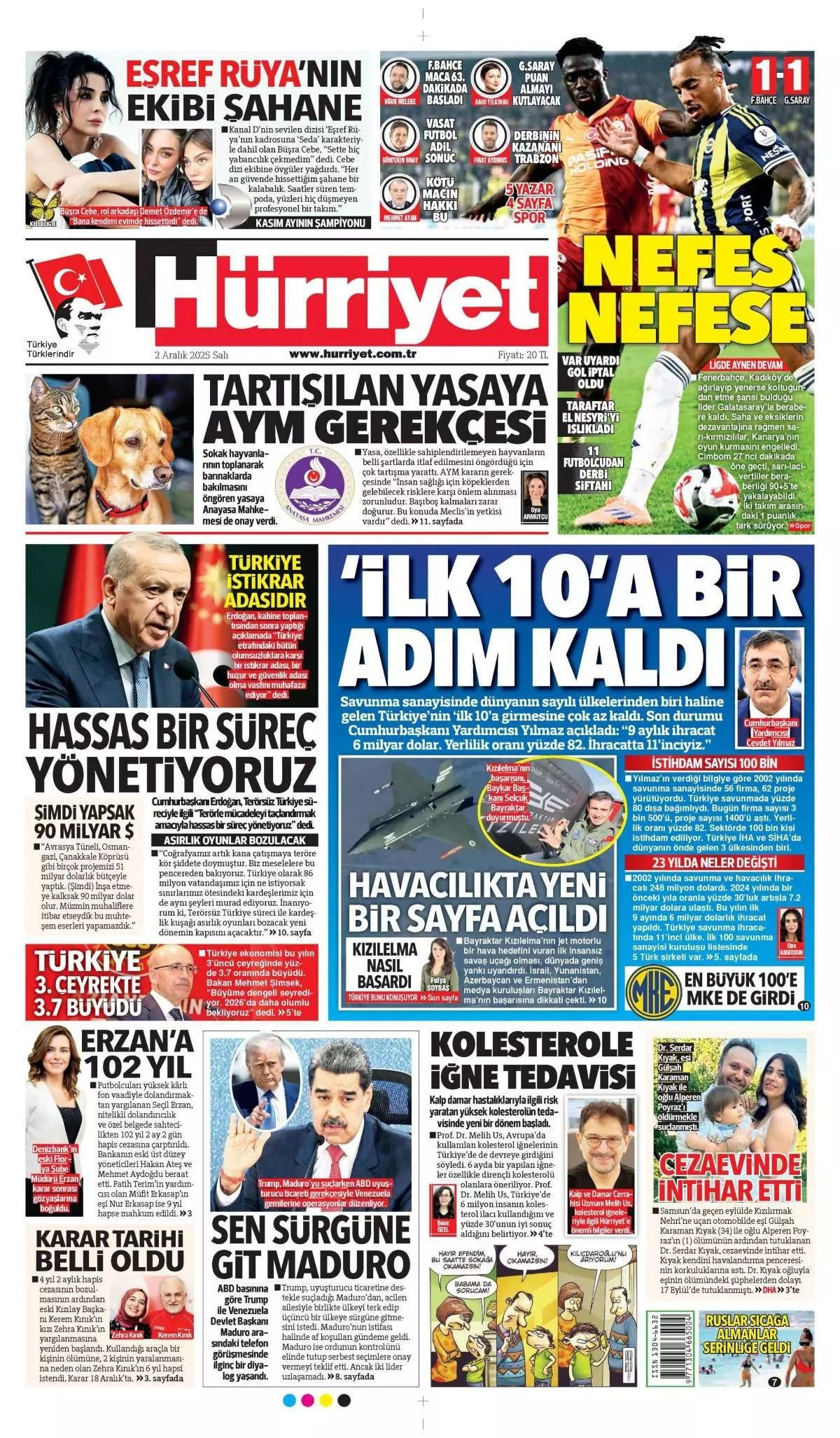 Topyekün kalkınma seferberliği başlıyor! Cumhurbaşkanı Erdoğan'ın müjdesi manşetlerde... - Sayfa 1