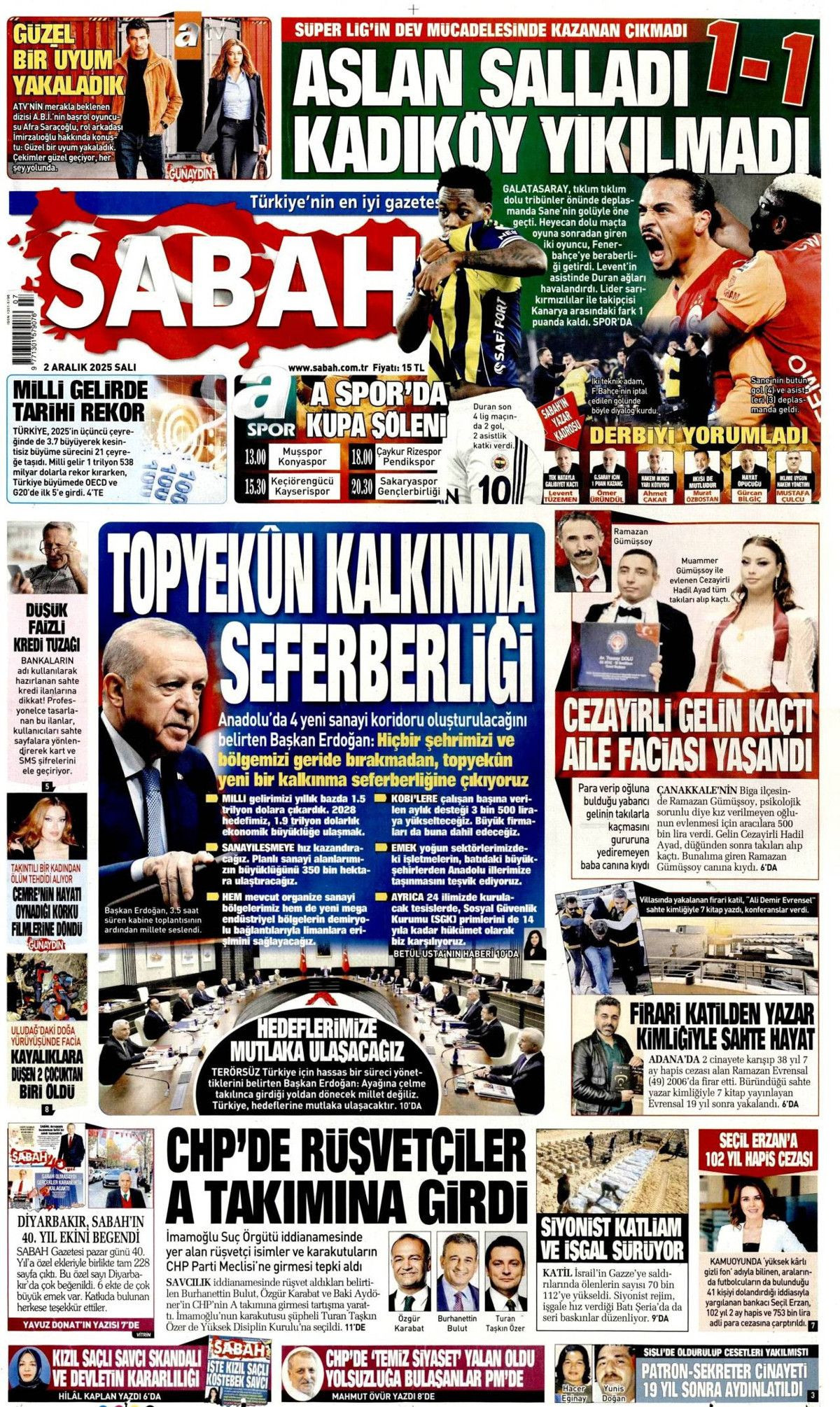 Topyekün kalkınma seferberliği başlıyor! Cumhurbaşkanı Erdoğan'ın müjdesi manşetlerde... - Sayfa 3