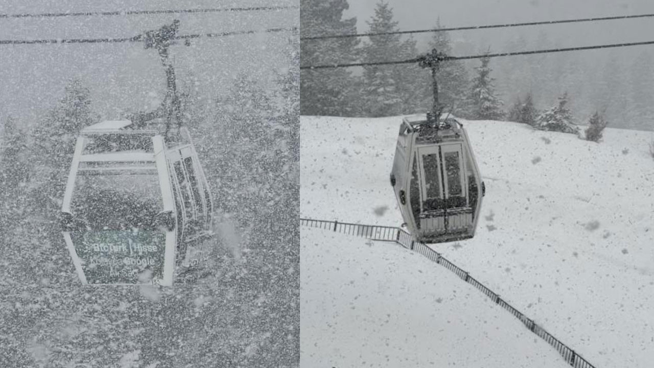 Uludağ'da Nisan sürprizi: Kar yağışı etkili oldu