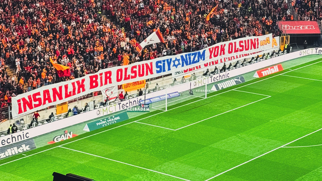 Galatasaray taraftarından anlamlı 'siyonizm' pankartı