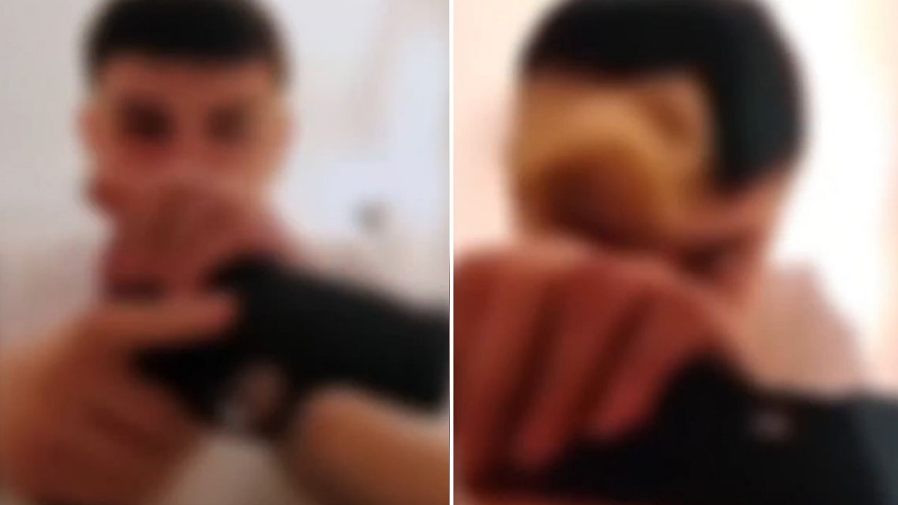 Okul saldırıları sonrası şok video! Eline silah alıp tehdit etti: Boş gezmiyoruz artık dayı, sıradaki eylem bizim!