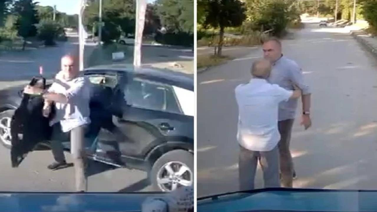 Trafikte sinirlerine hakim olamadı! Görüntülerdeki kişi bir 
